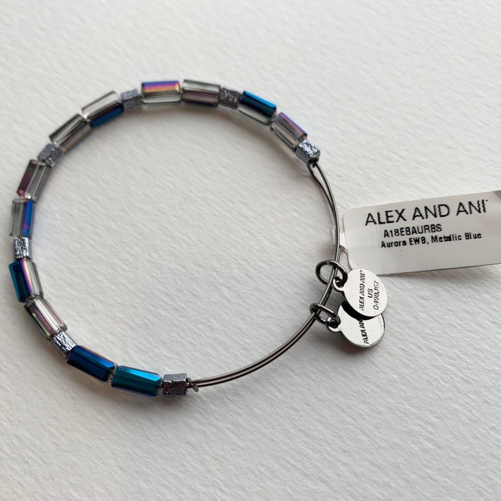 Alex and Ani Aurora Metallic Blue Bangle